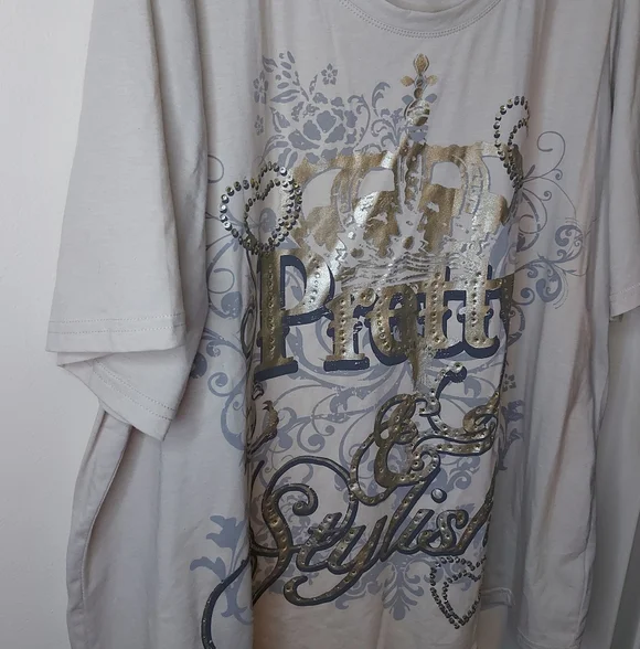 Penningtons Pretty Stylish Foil And Rhinestone Shirt - Picture 3 of 7